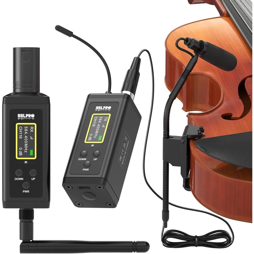 UHF Wireless Violin Microphone System for Musicians, Banjo, Mandolin | 260FT Ran